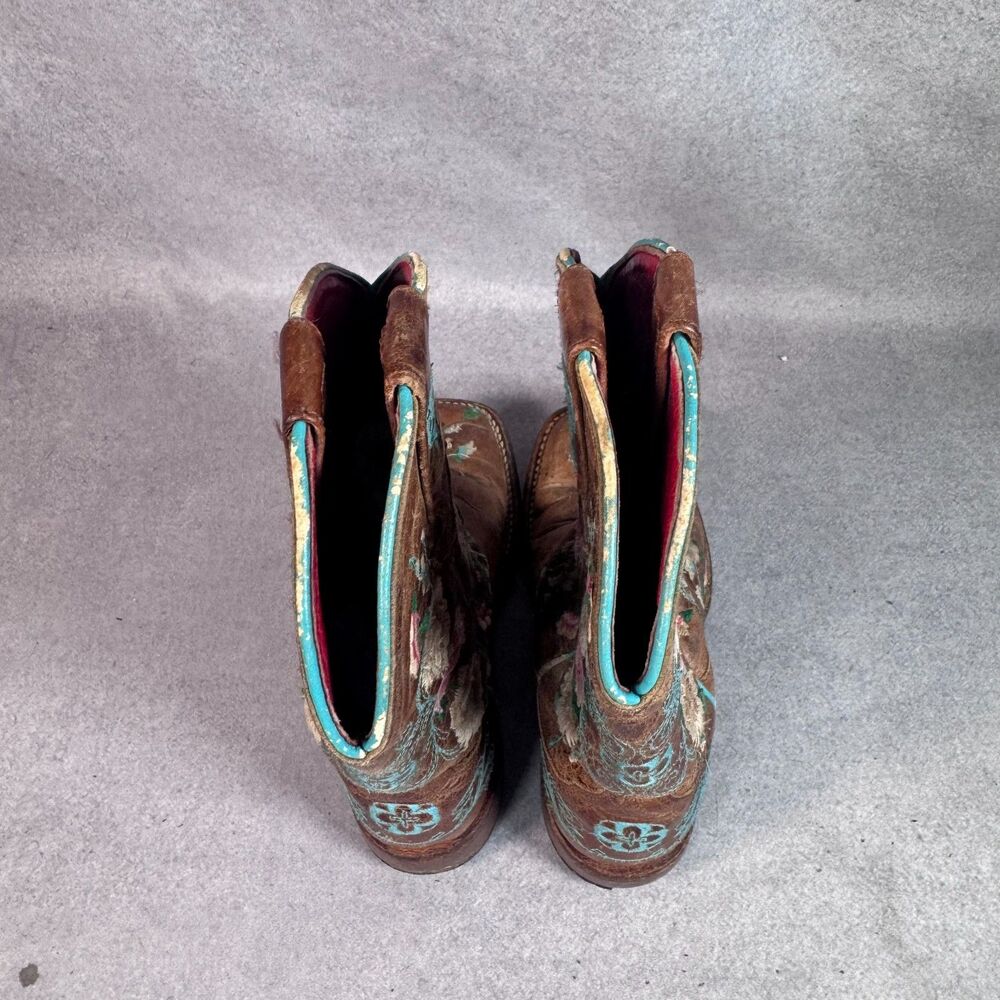 Macie Bean Girls Little Honey Bunch Floral Western Boots Size 12 D Preowned - Picture 3 of 10